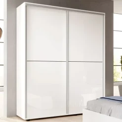 Armadio 150x200h cm 2 ante scorrevoli bianco lucido Roma