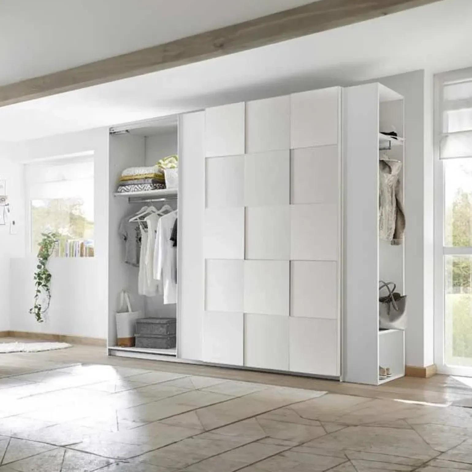 Armadio 243x230h cm 2 ante scorrevoli bianco opaco Obsession Enjoy