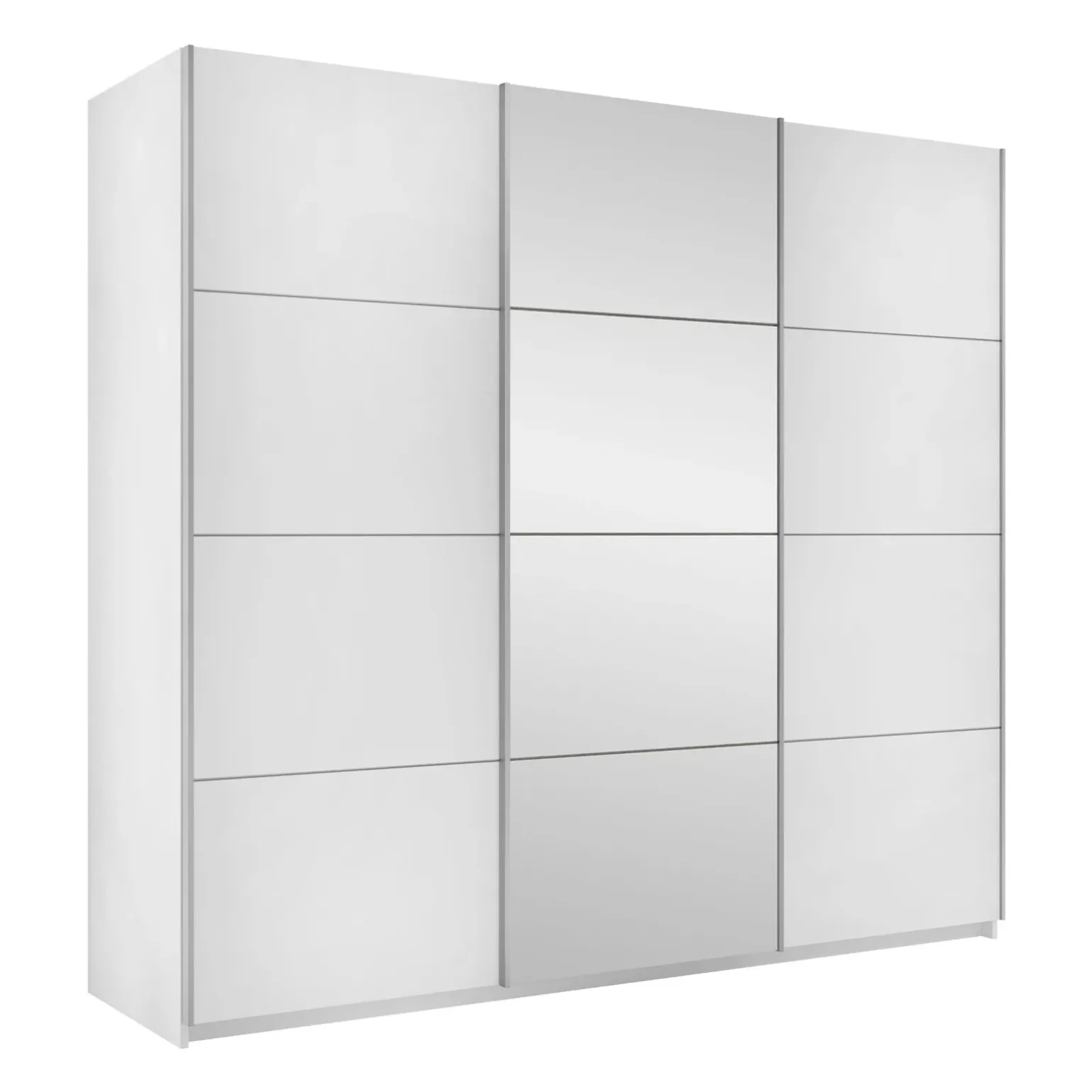 Armadio 250x210h cm 3 ante scorrevoli con specchio bianco Lilly