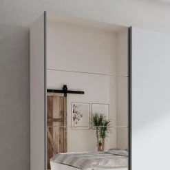 Armadio 180x219h cm 2 ante scorrevoli moderno bianco frassinato Caracas