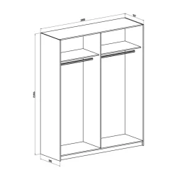Armadio 180x219h cm 2 ante scorrevoli moderno bianco frassinato Caracas