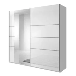 Armadio 200x210h cm 2 ante scorrevoli con specchio bianco lucido Marcus Gihome®