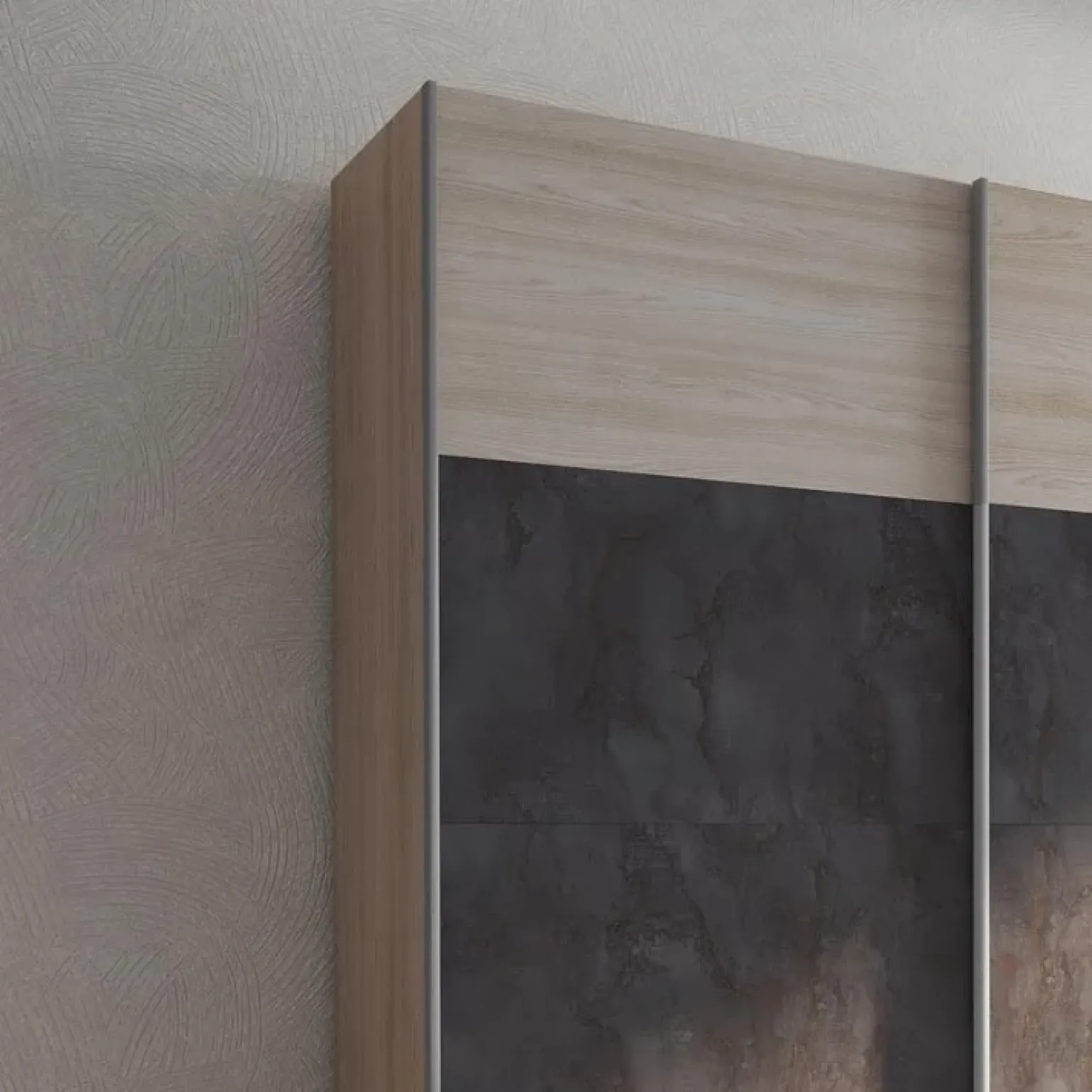Armadio 180x219h cm 2 ante scorrevoli rovere chiaro ossido Mosca