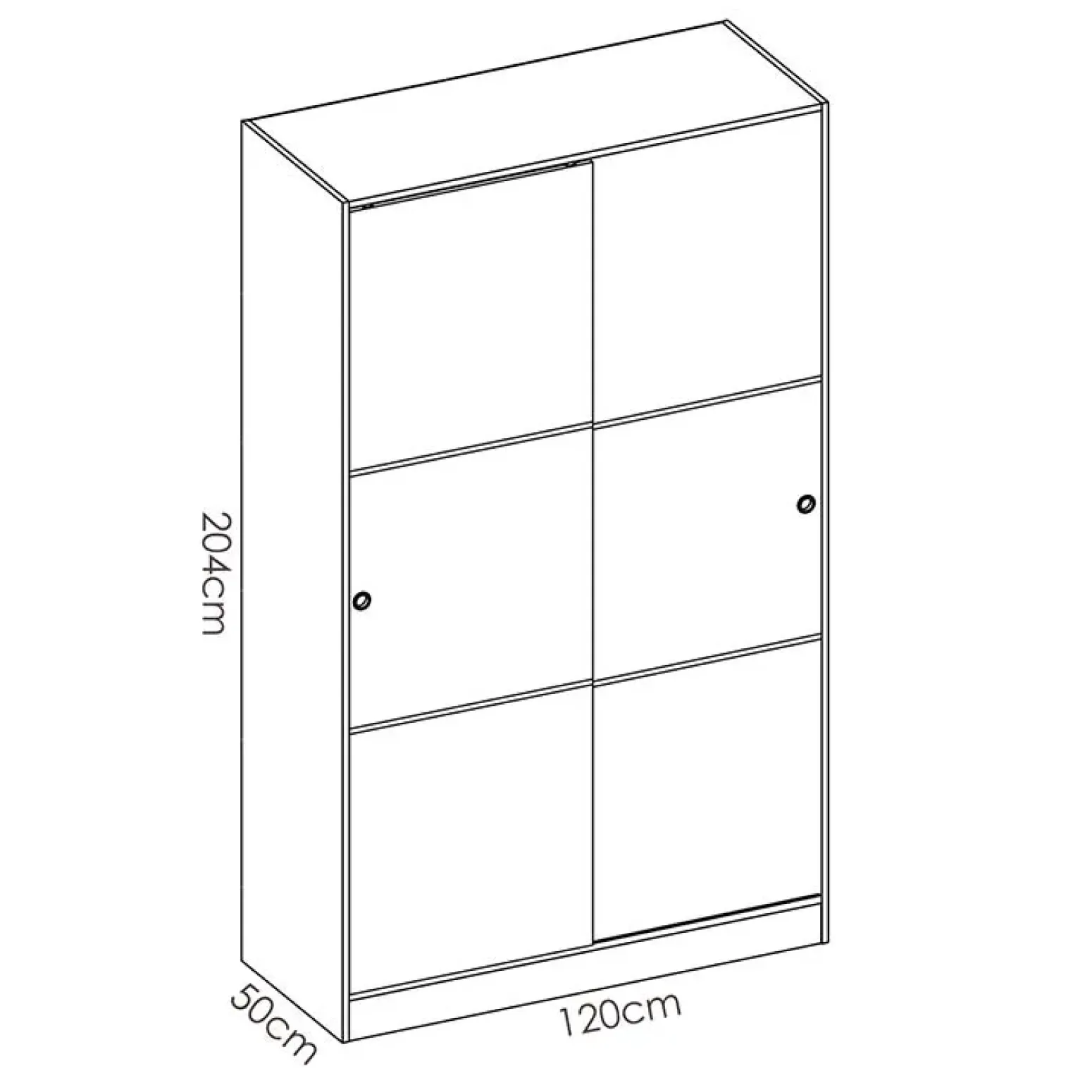 Armadio 120x204h cm 2 ante scorrevoli bianco lucido Royal