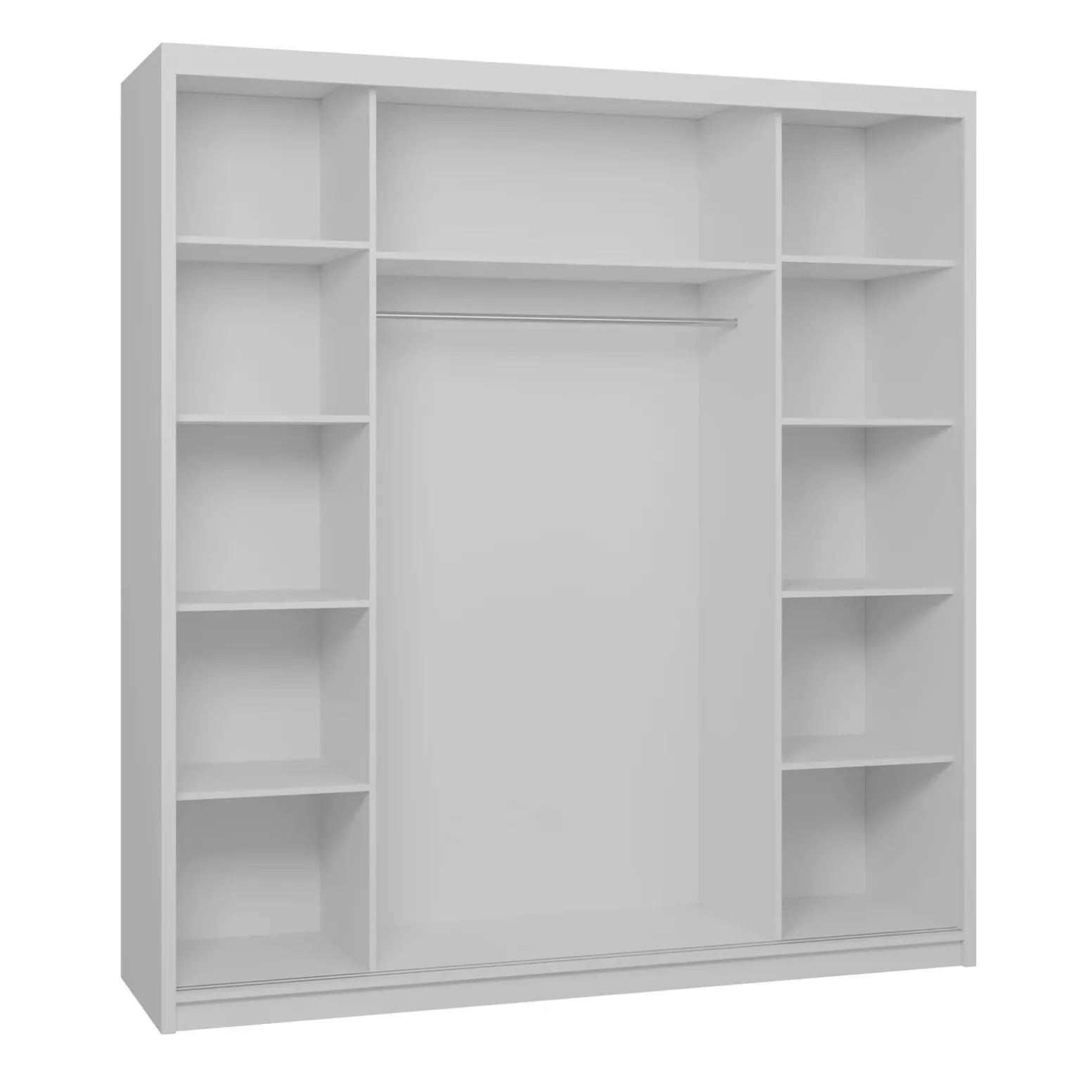 Armadio 200x215h cm 2 ante scorrevoli con specchio bianco opaco Silven