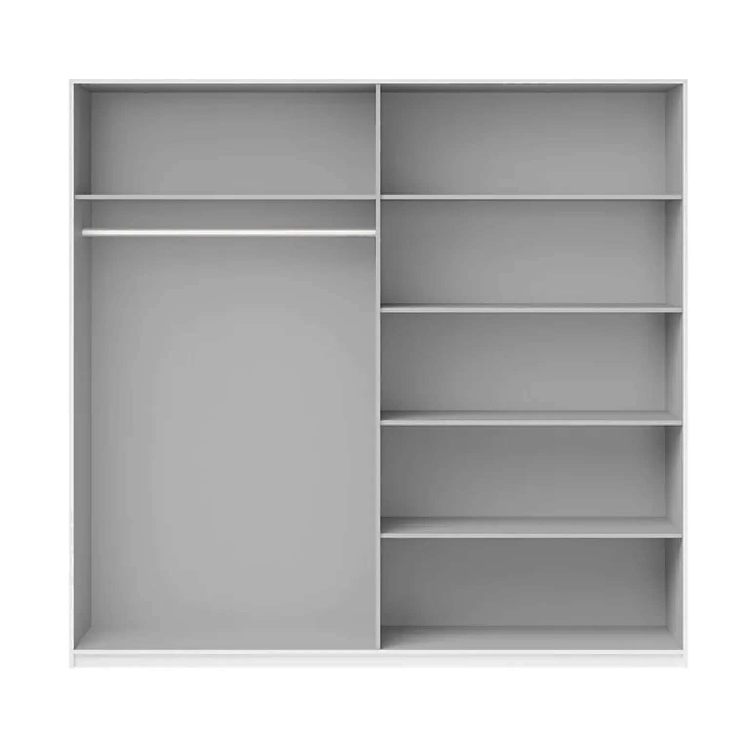 Armadio 221x210h cm 2 ante scorrevoli con specchio bianco lucido Marcus Gihome®