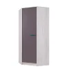 Armadio 85x195h cm ad angolo cameretta pino bianco grigio blu Maya Gihome®
