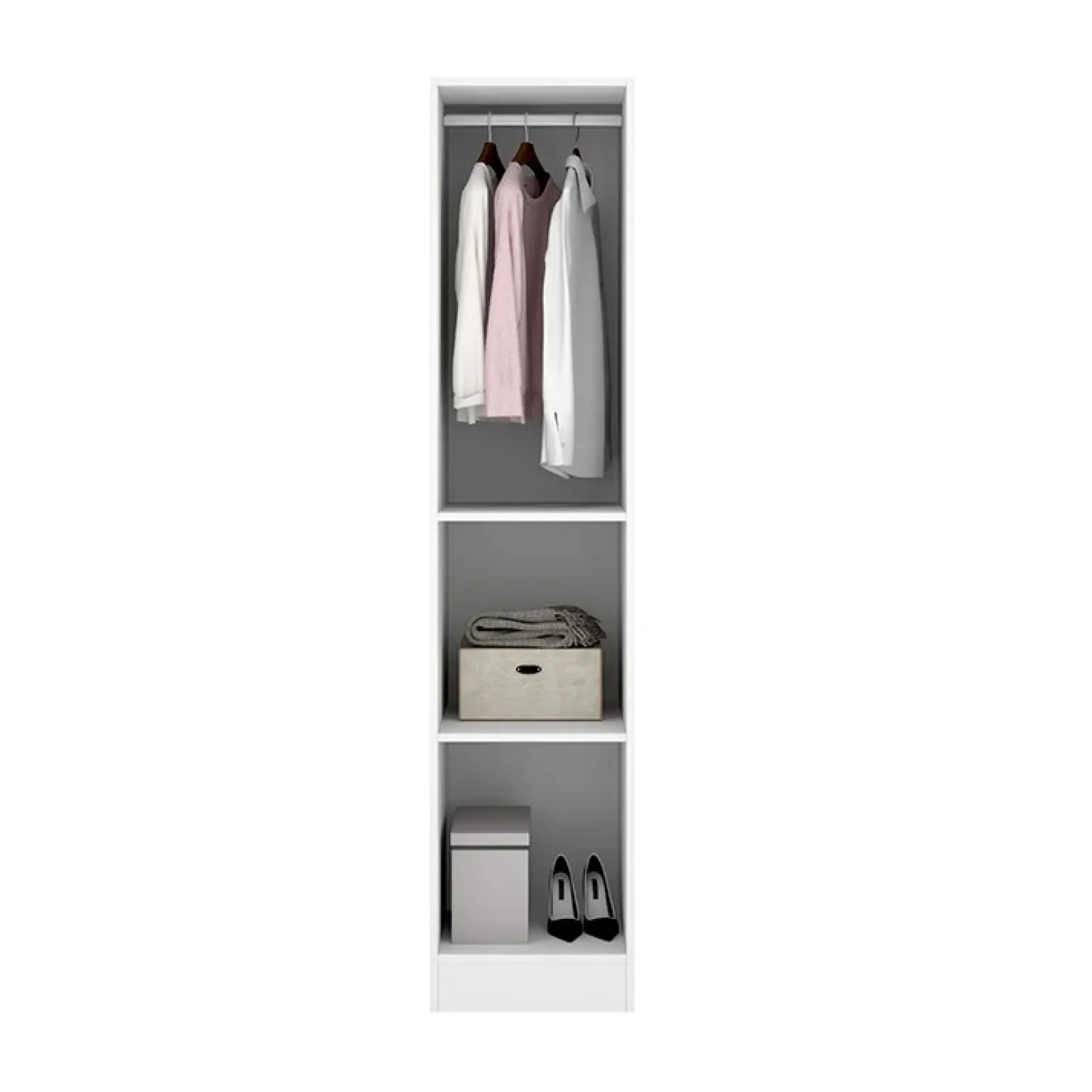Armadio 41x184h cm con barra appendiabiti legno bianco Juan