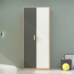 Armadio 210x190h cm con scrivania rovere antracite bianco Chiaretto