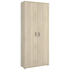 Armadio 78x190h cm due ante con ripiani multiuso vano porta scope legno Ander