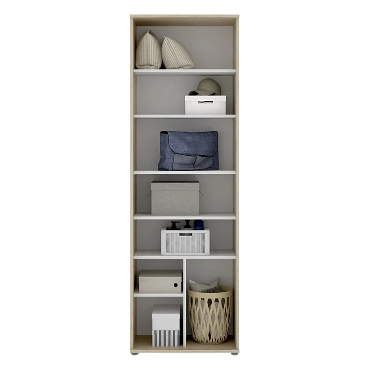 Armadio 61x190h cm due ante con ripiani multiuso legno Ander