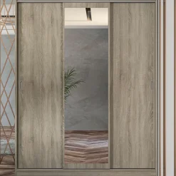 Armadio 150x191h cm scorrevole con specchio rovere sonoma Collodi