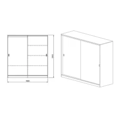 Armadio 180x191h cm scorrevole moderno noce Morante