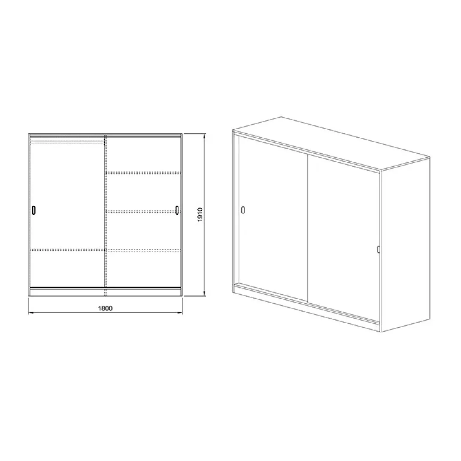 Armadio 180x191h cm scorrevole moderno noce Morante