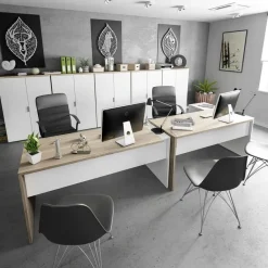 Arredo ufficio completo bianco opaco rovere natura Work 2