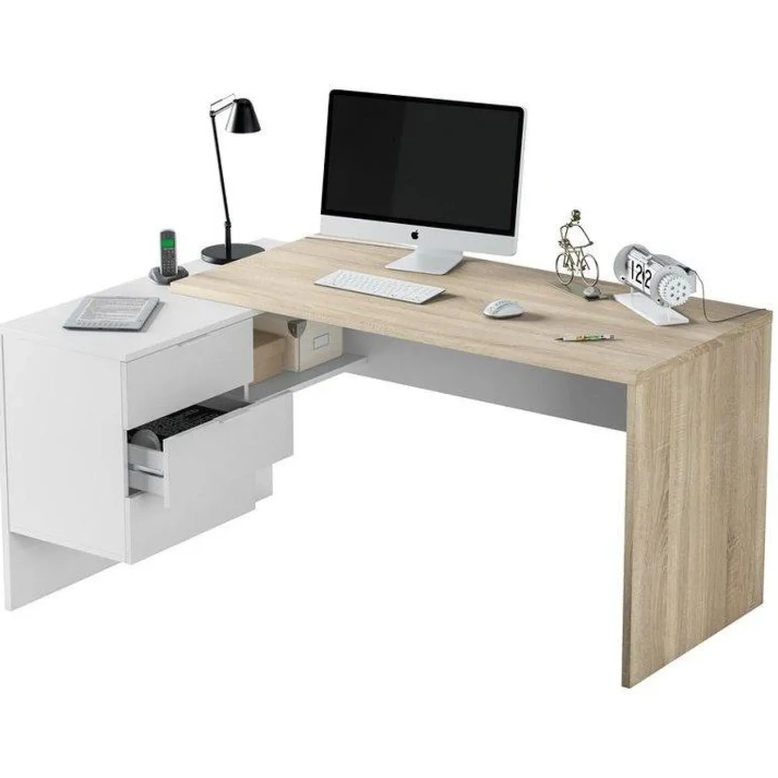 Arredo ufficio completo bianco opaco rovere natura Work 2