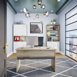 Arredo ufficio completo moderno rovere bianco antracite lucido Time 23