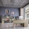 Arredo ufficio completo moderno rovere antracite lucido Time 10