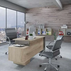 Arredo ufficio completo moderno rovere antracite lucido Time 17