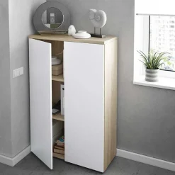 Arredo ufficio completo moderno bianco opaco rovere natura Work 1
