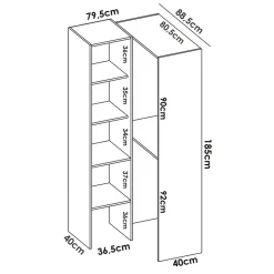 Cabina armadio angolare 248x187h cm 4 scomparti rovere noce Rincon