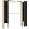 Cabina armadio estensibile 180x205h cm design aperto con tenda rovere grafite Vivid
