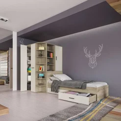 Cabina armadio 148x199h cm ad angolo rovere champagne beige Fabio Gihome®