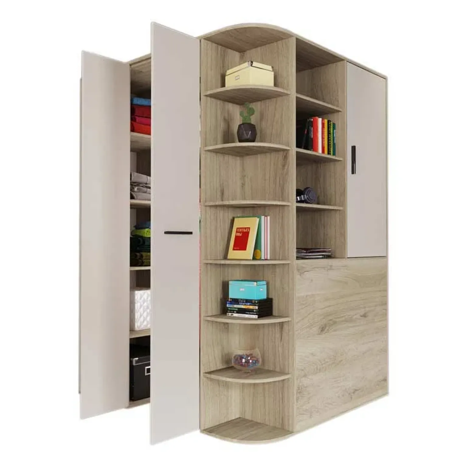 Cabina armadio 148x199h cm ad angolo rovere champagne beige Fabio Gihome®