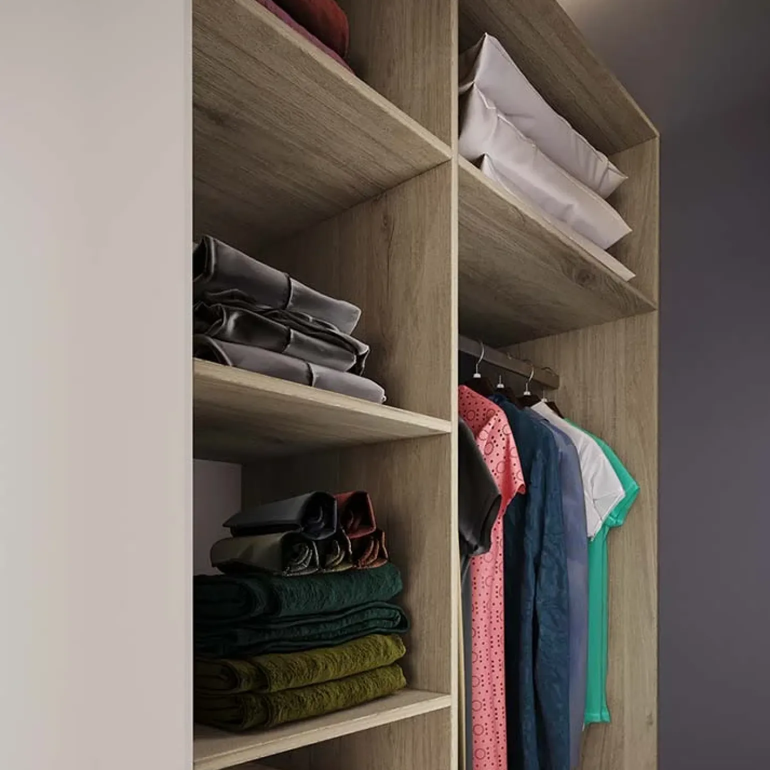Cabina armadio 148x199h cm ad angolo rovere champagne beige Fabio Gihome®