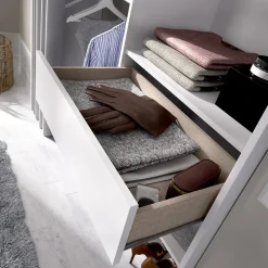 Cabina armadio 160x205h cm allungabile moderno aperto con tenda bianco Gover