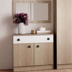 Camera completa matrimoniale con contenitore rovere bianco opaco Vieste