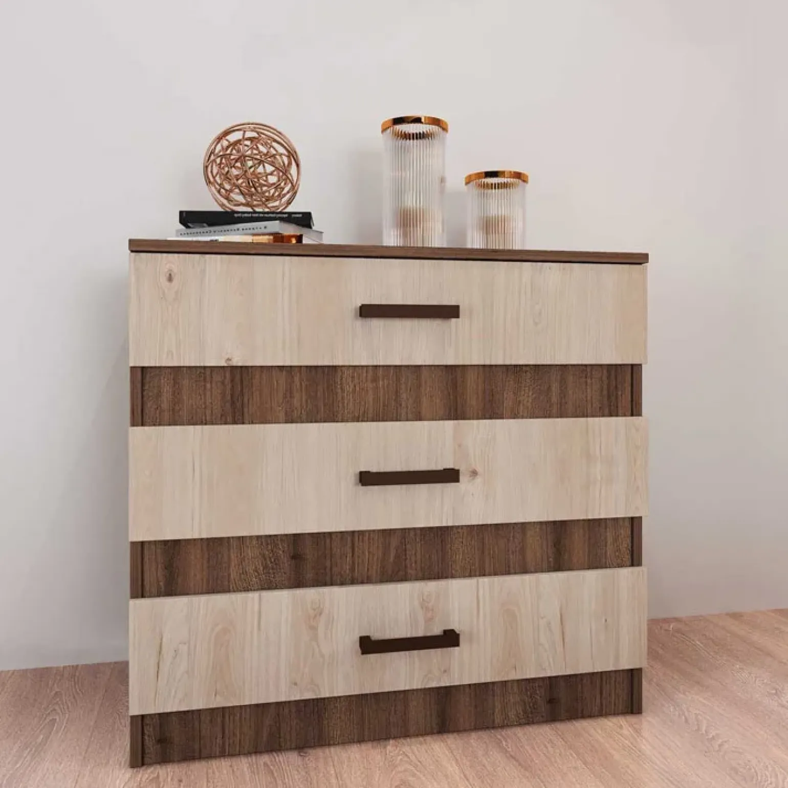 Camera completa matrimoniale con comò moderna rovere scuro-chiaro Rovigo