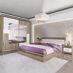 Camera da letto completa rovere sonoma bianco opaco Riga
