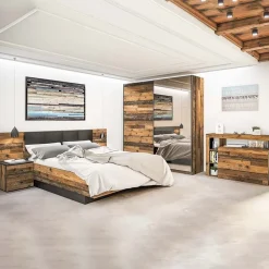 Camera da letto completa matrimoniale legno vecchio antico nero Lubiana