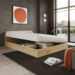 Camera da letto completa alla francese con armadio e comodini rovere rustico Carrisi