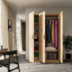 Camera da letto completa alla francese con armadio e comodini rovere rustico Carrisi