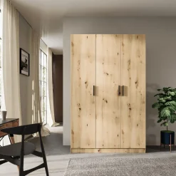 Camera da letto completa alla francese con armadio e comodini rovere rustico Carrisi