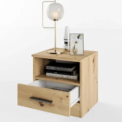 Camera da letto completa alla francese con armadio e comodini rovere rustico Carrisi
