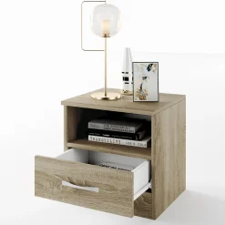Camera da letto completa alla francese con armadio e comodini rovere sonoma Carrisi