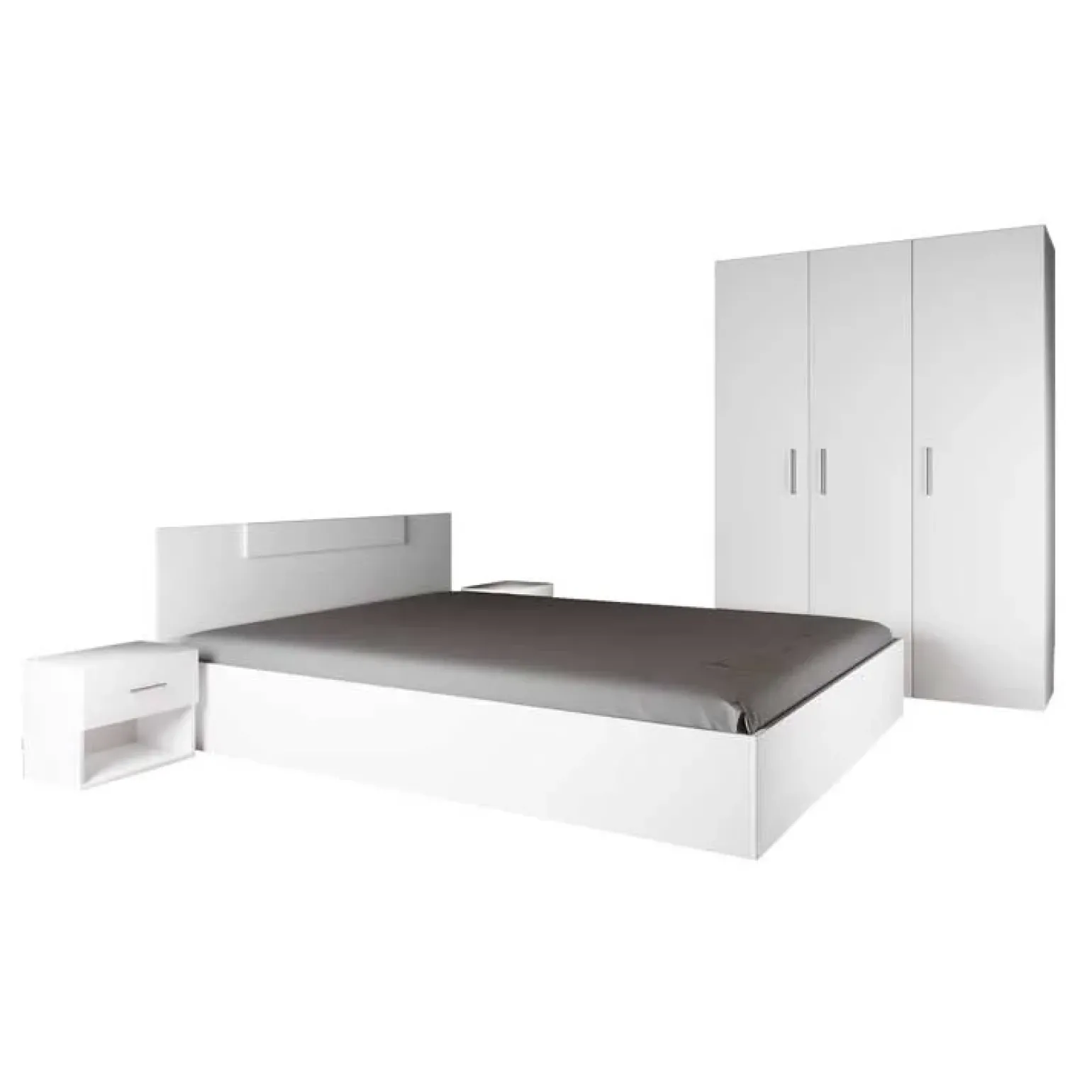 Camera da letto moderna completa matrimoniale bianco opaco Verona