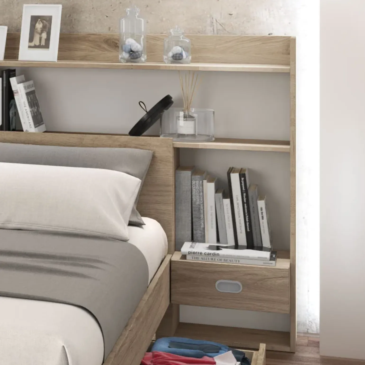 Camera da letto moderna completa matrimoniale rovere sonoma Danubio