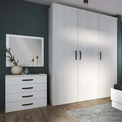 Camera da letto moderna completa matrimoniale pino bianco Angara