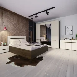 Camera da letto moderna completa matrimoniale noce champagne Brasilia