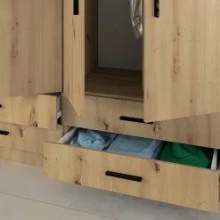 Camera doppio letto completa design rovere rustico Caronte