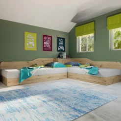 Camera doppio letto completa design rovere rustico Caronte