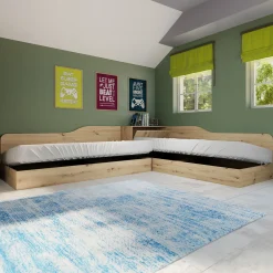 Camera doppio letto completa design rovere rustico Caronte