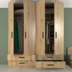 Camera doppio letto completa design rovere rustico Caronte