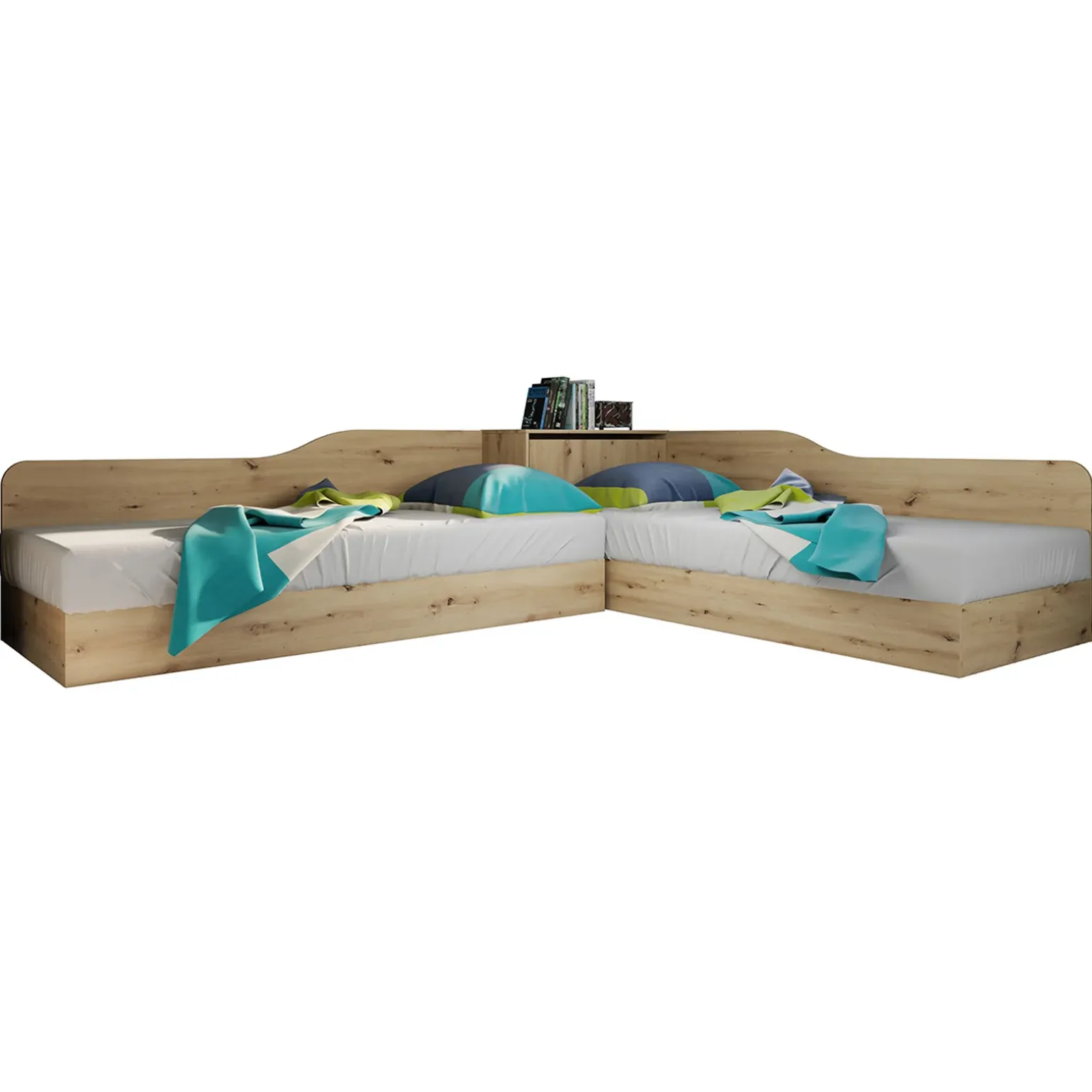 Camera doppio letto completa design rovere rustico Caronte