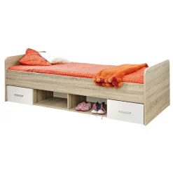 Cameretta bambini 1 letto singolo quercia sonoma bianco opaco Ciak 2