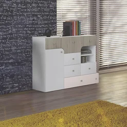Cameretta bambini completa bianco opaco rosa Balocchi